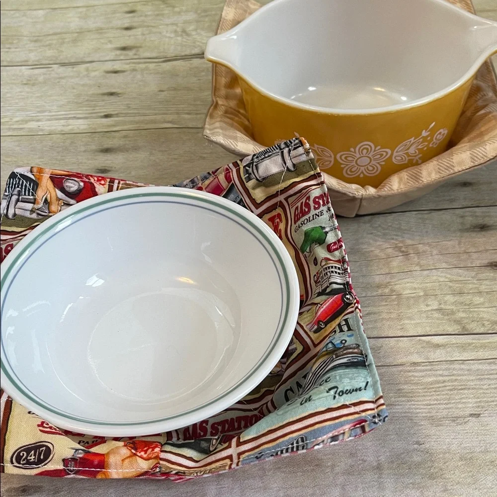 Buy 1 Get 1 Micro Bowl Cozies Masculine/Vintage Gift This Listing Only B1G1